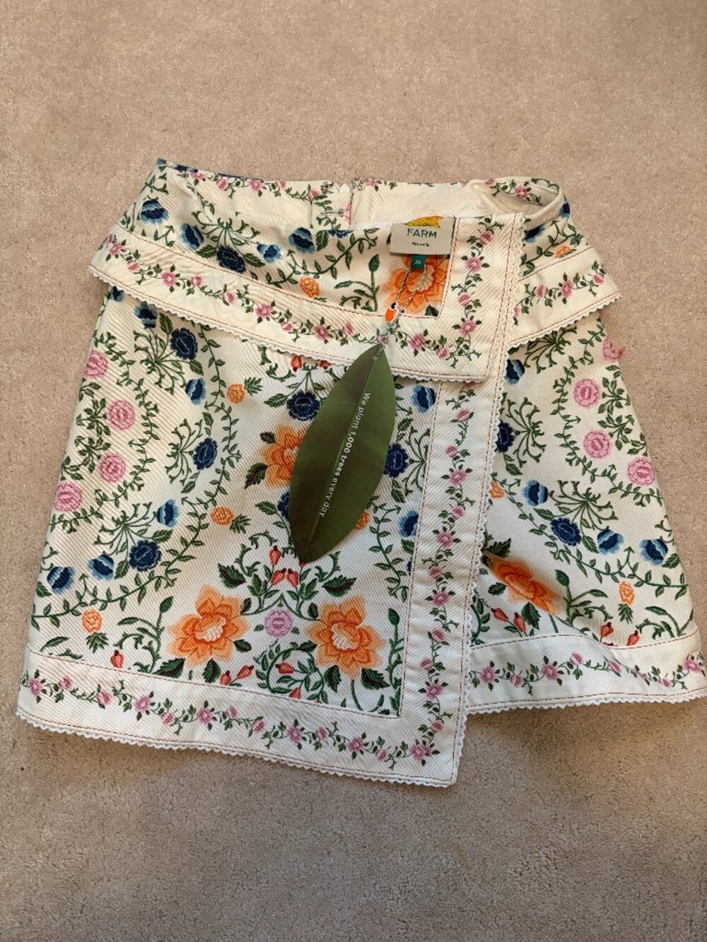NWT FARM Rio Cream Floral Skirt